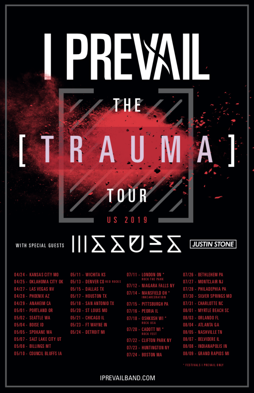 i prevail trauma tour setlist