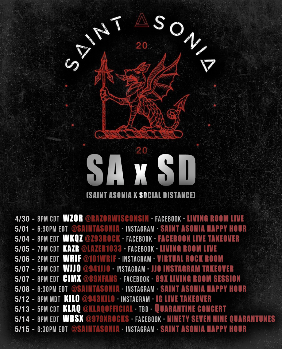 Saint Asonia Embark On Virtual Tour This Spring + SaintAsoniaHappyHour